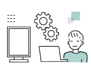 システム設定中のイラスト